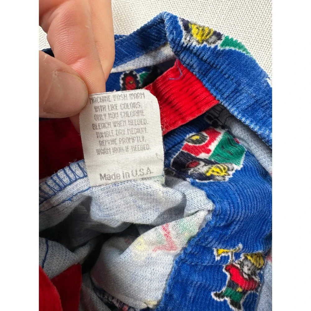 Vintage OshKosh Bgosh Blue Corduroy Construction Truck Footed‎ Overalls 6/9M USA